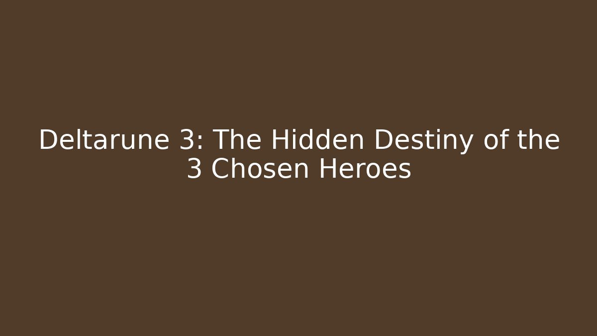 Deltarune 3: The Hidden Destiny of the 3 Chosen Heroes