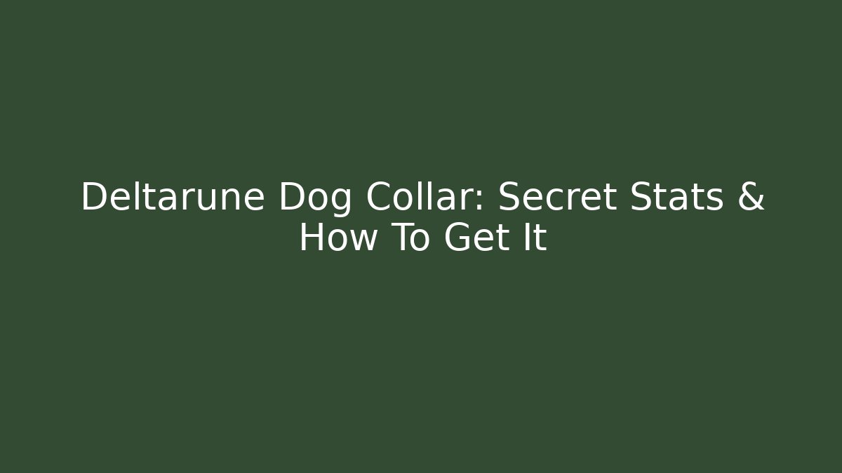 Deltarune Dog Collar: Secret Stats & How To Get It