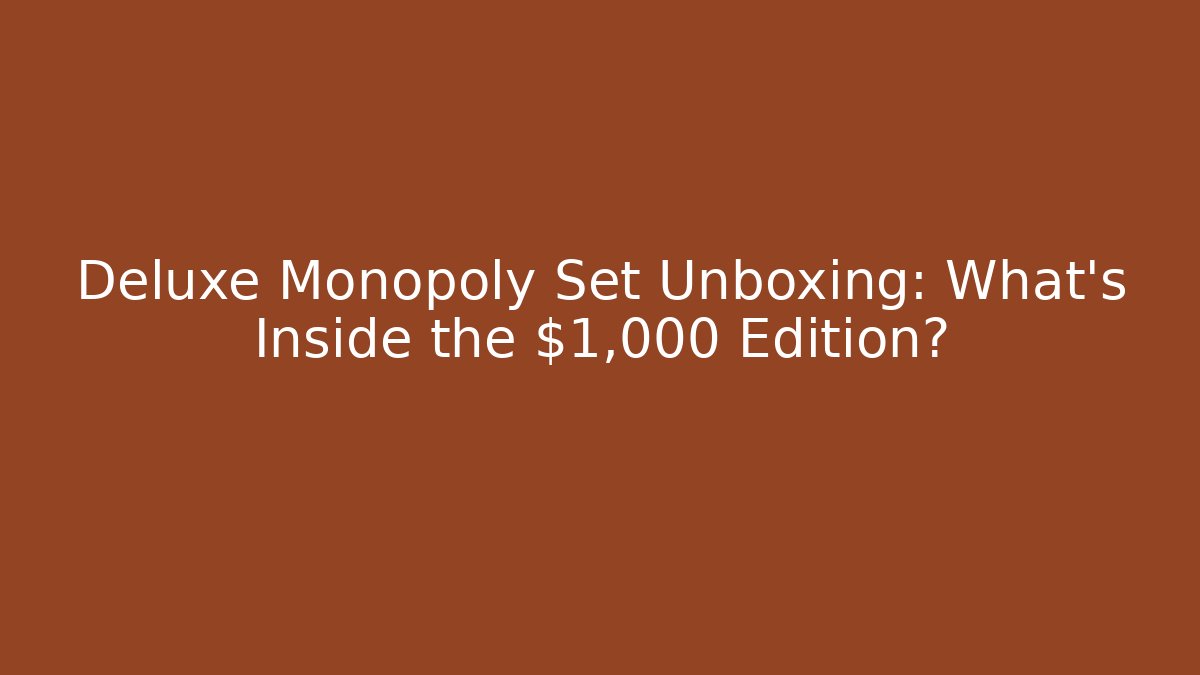 Deluxe Monopoly Set Unboxing: What's Inside the $1,000 Edition? - Critter Realm