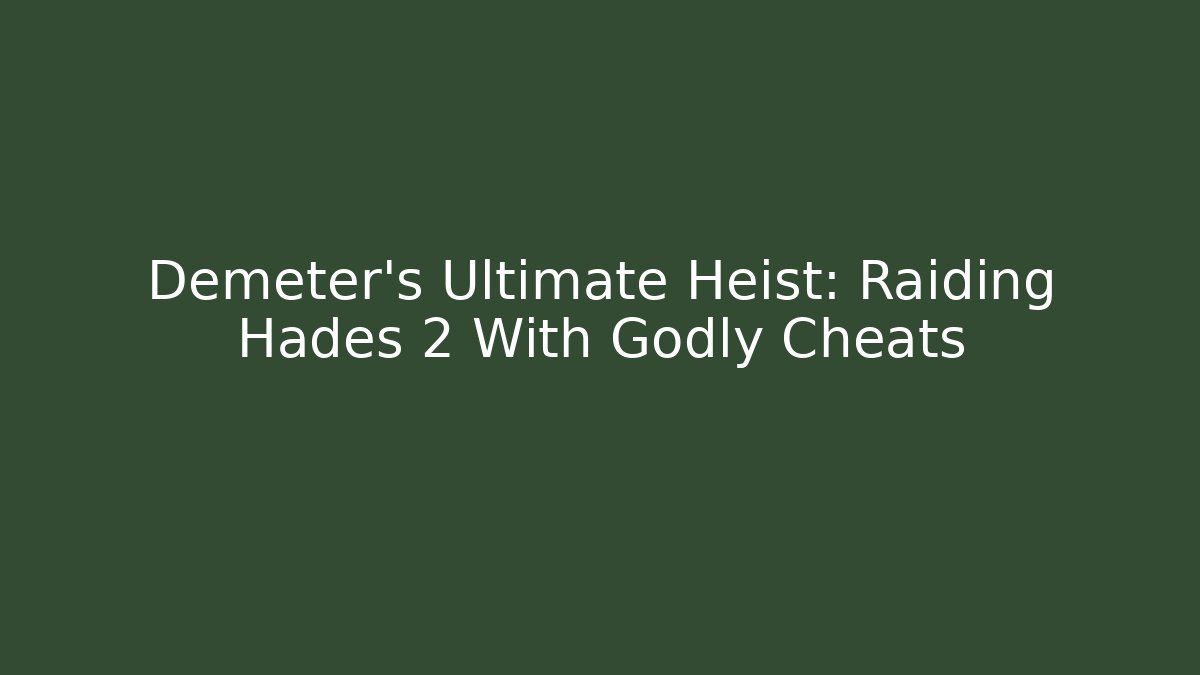 Demeter's Ultimate Heist: Raiding Hades 2 With Godly Cheats