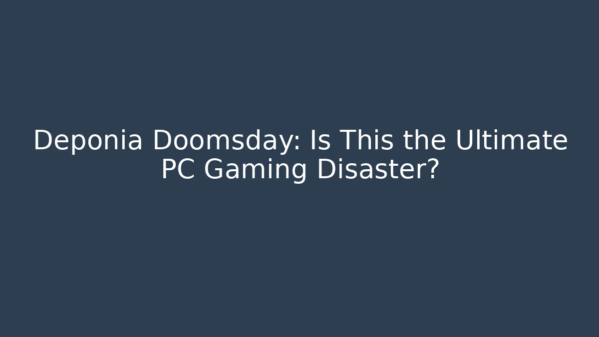 Deponia Doomsday: Is This the Ultimate PC Gaming Disaster? - Critter Realm
