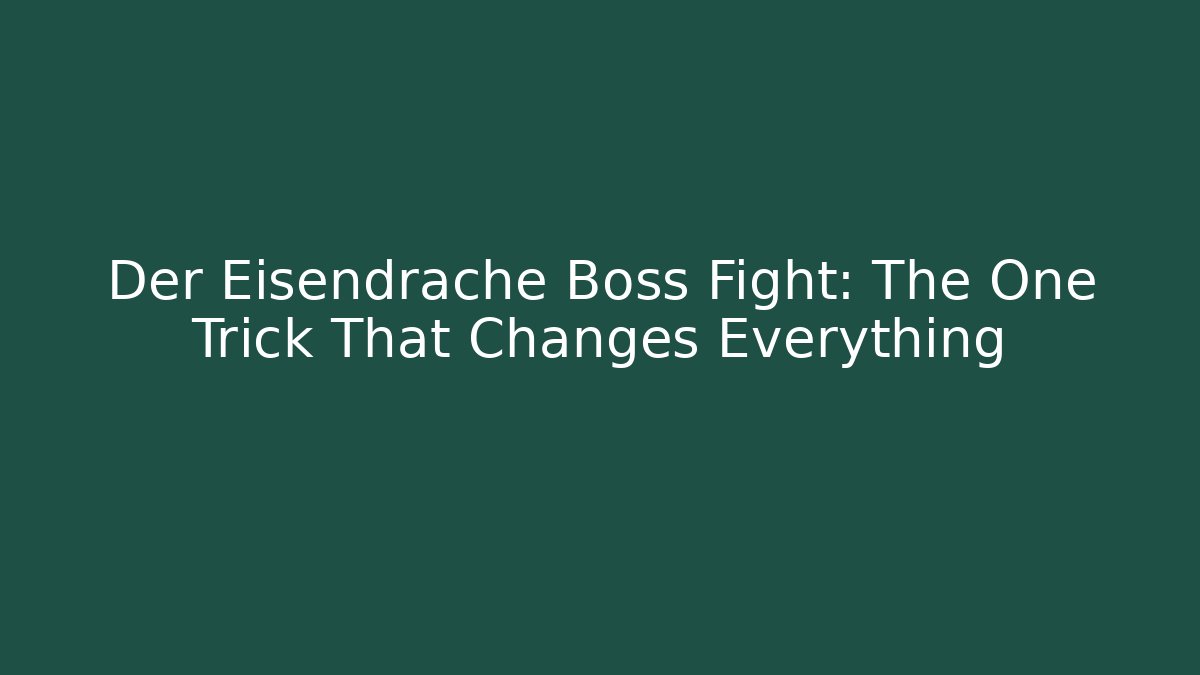 Der Eisendrache Boss Fight: The One Trick That Changes Everything