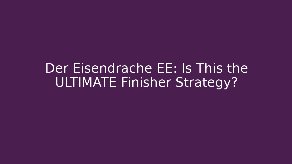 Der Eisendrache EE: Is This the ULTIMATE Finisher Strategy?