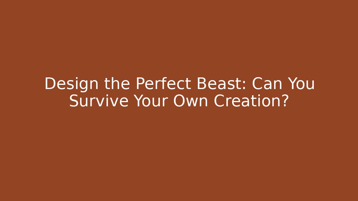 Design the Perfect Beast: Can You Survive Your Own Creation?
