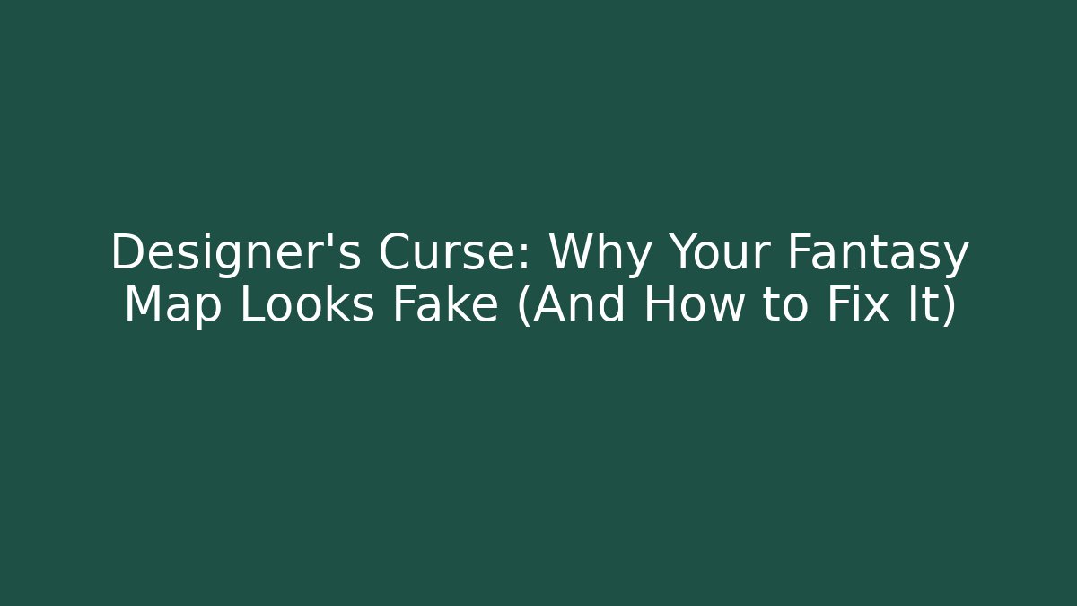 Designer's Curse: Why Your Fantasy Map Looks Fake (And How to Fix It)