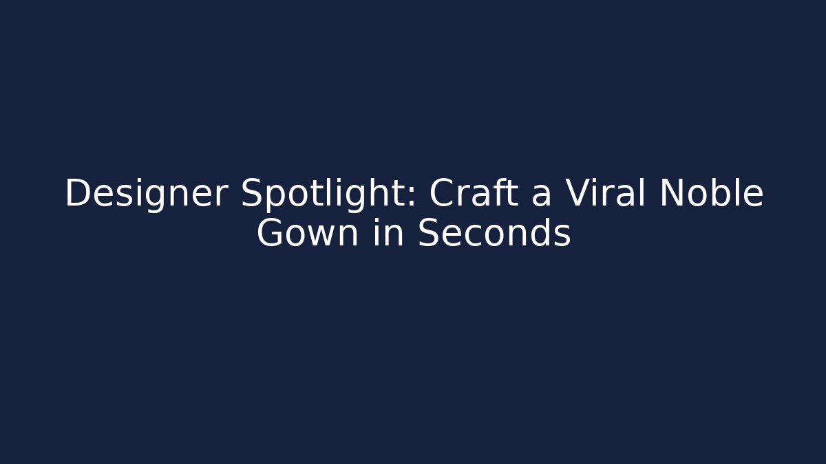 Designer Spotlight: Craft a Viral Noble Gown in Seconds