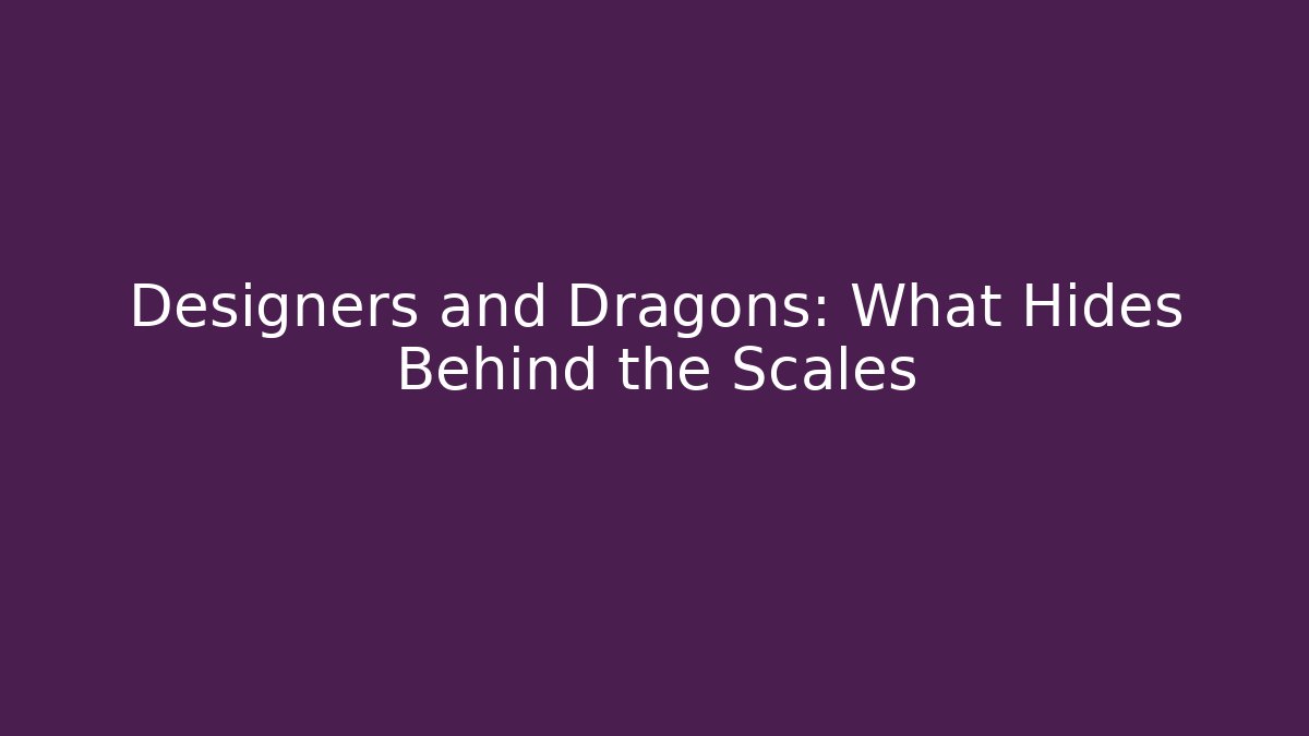 Designers and Dragons: What Hides Behind the Scales