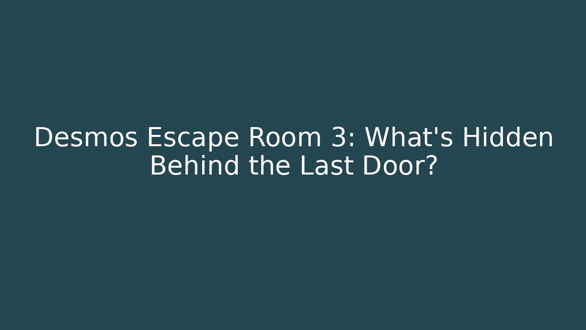 Desmos Escape Room 3: What’s Hidden Behind the Last Door?