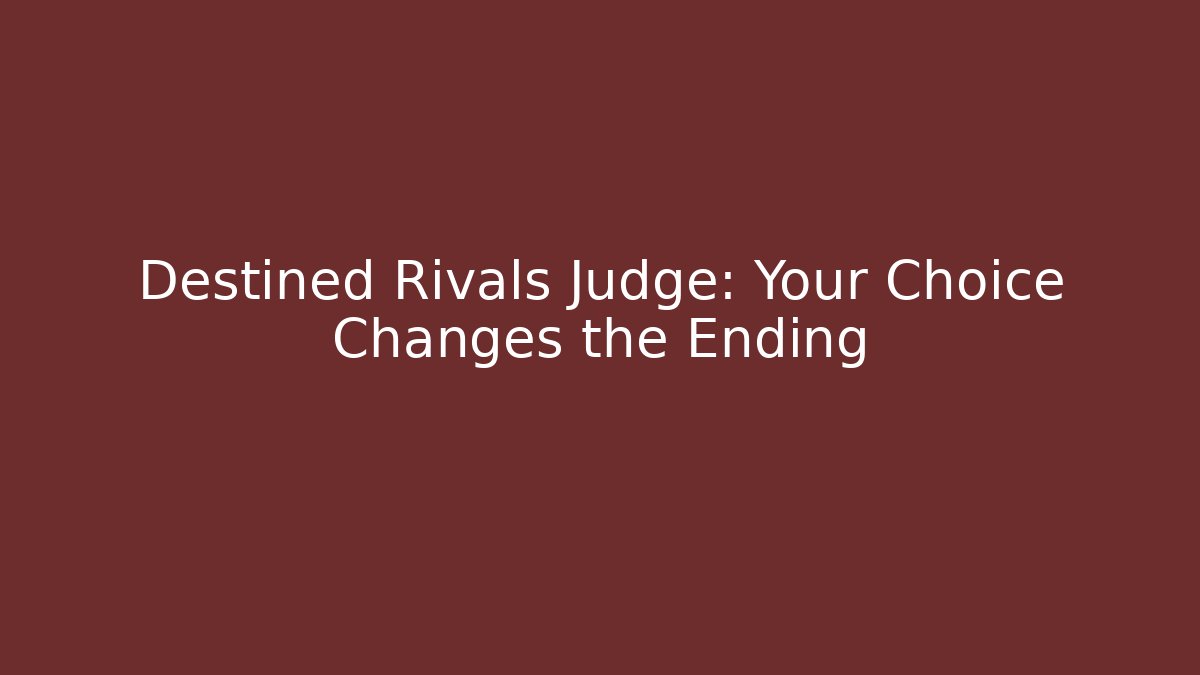 Destined Rivals Judge: Your Choice Changes the Ending
