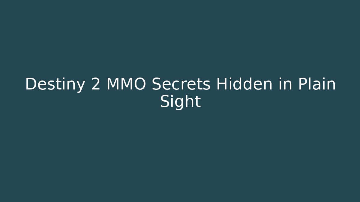 Destiny 2 MMO Secrets Hidden in Plain Sight - Critter Realm