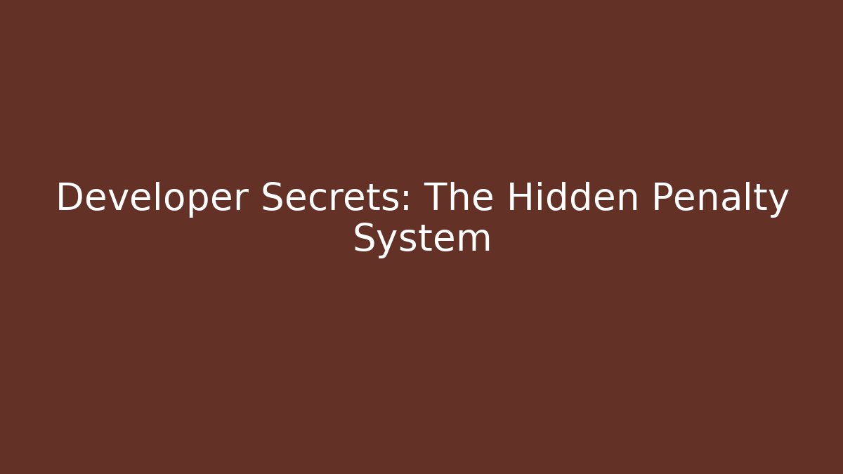 Developer Secrets: The Hidden Penalty System - Critter Realm