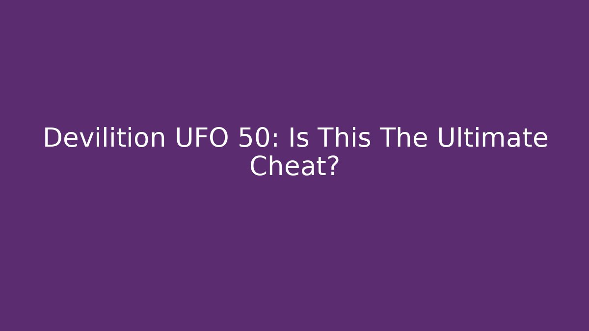 Devilition UFO 50: Is This The Ultimate Cheat? - Critter Realm