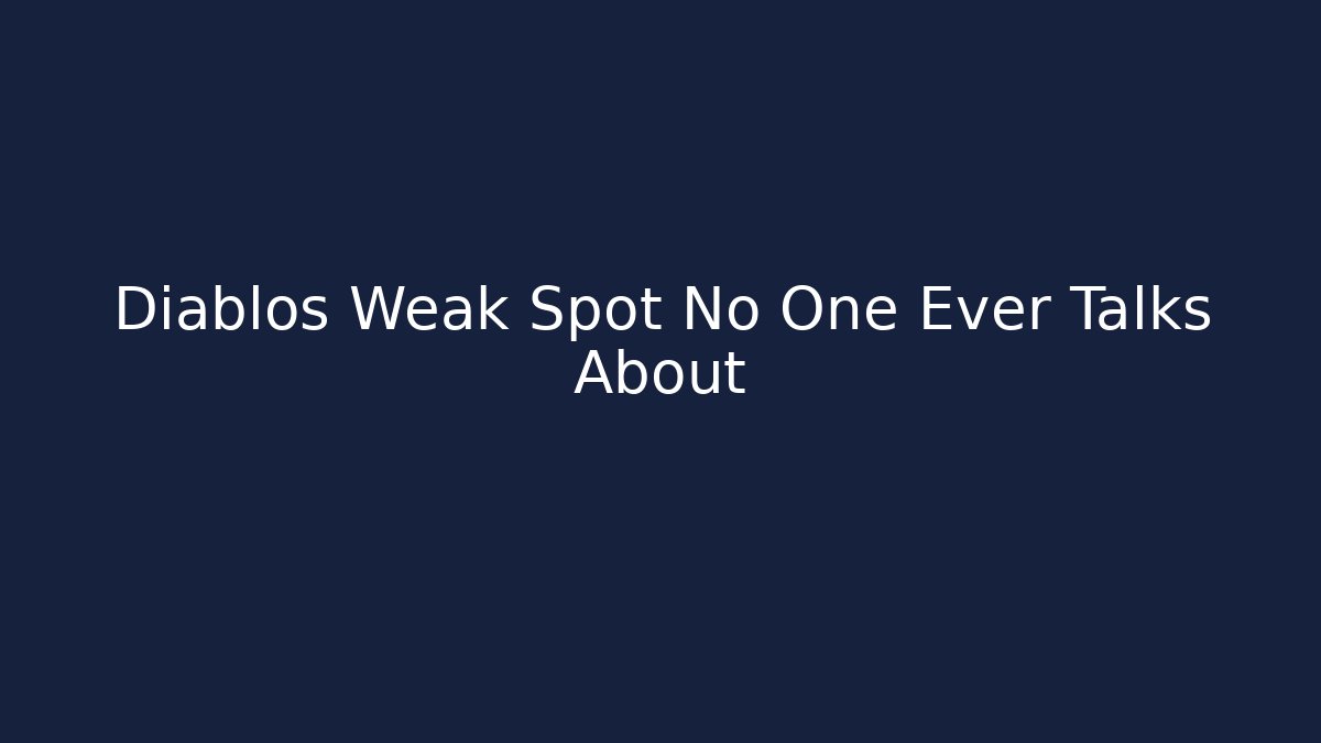 Diablos Weak Spot No One Ever Talks About - Critter Realm