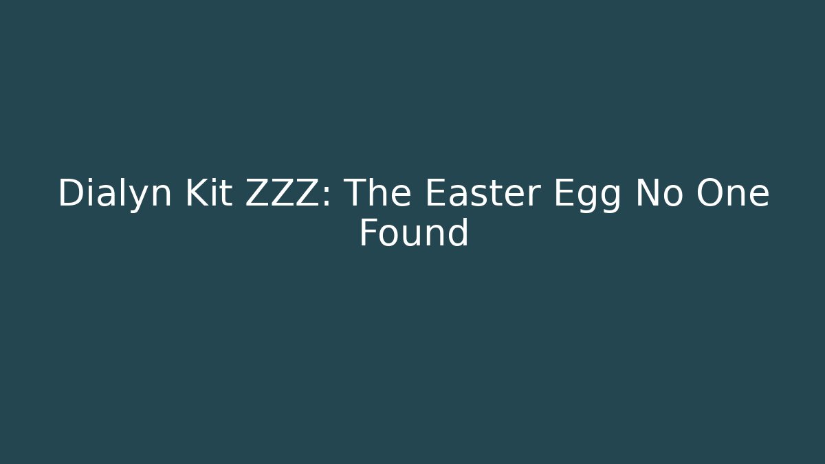 Dialyn Kit ZZZ: The Easter Egg No One Found - Critter Realm
