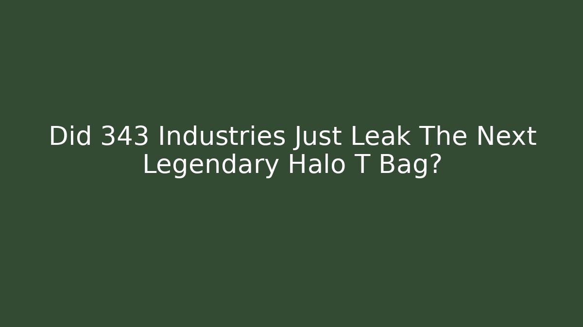 Did 343 Industries Just Leak The Next Legendary Halo T Bag?