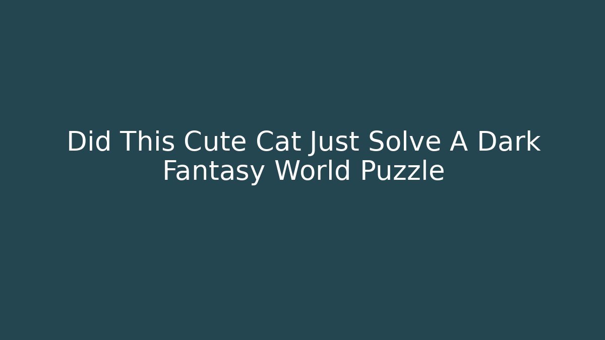 Did This Cute Cat Just Solve A Dark Fantasy World Puzzle - Critter Realm