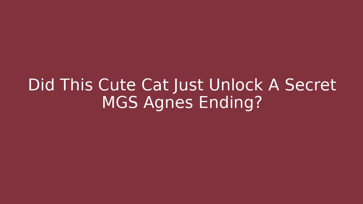 Did This Cute Cat Just Unlock A Secret MGS Agnes Ending? - Critter Realm