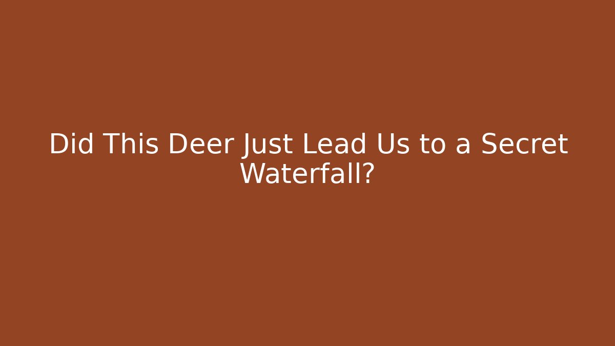 Did This Deer Just Lead Us to a Secret Waterfall?