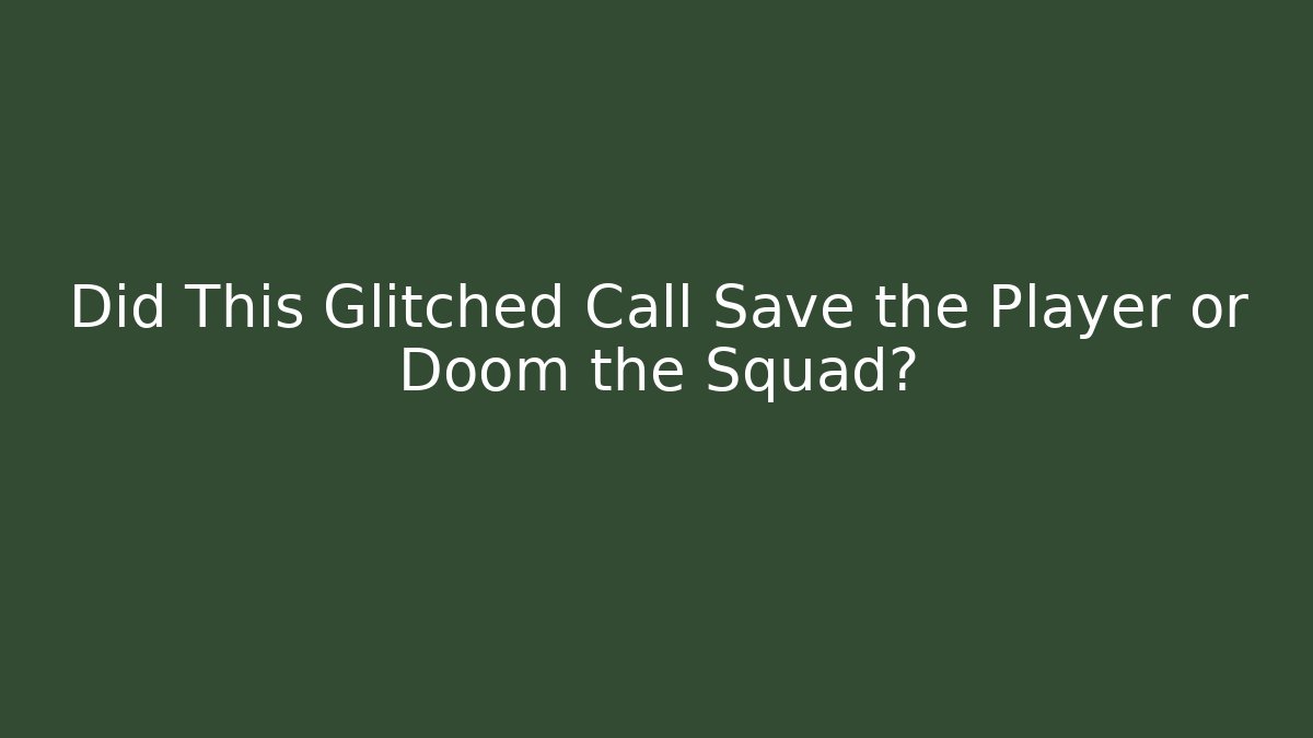 Did This Glitched Call Save the Player or Doom the Squad?