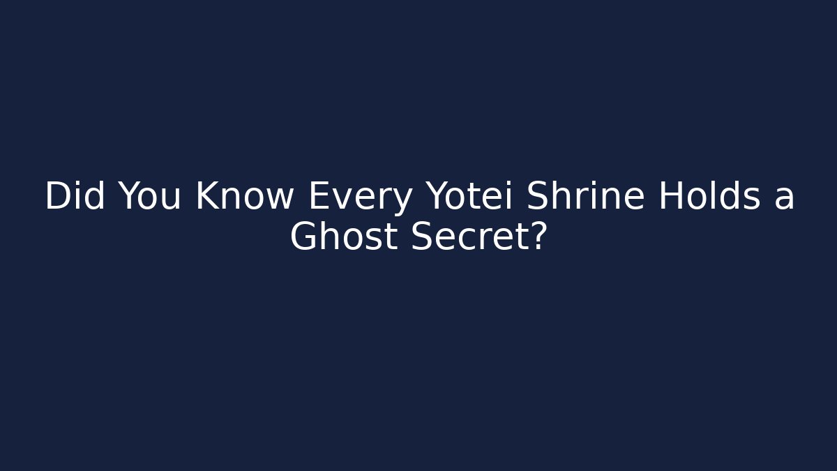 Did You Know Every Yotei Shrine Holds a Ghost Secret?
