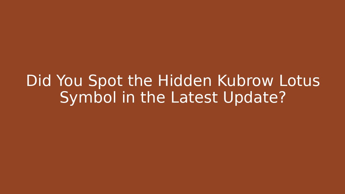 Did You Spot the Hidden Kubrow Lotus Symbol in the Latest Update?