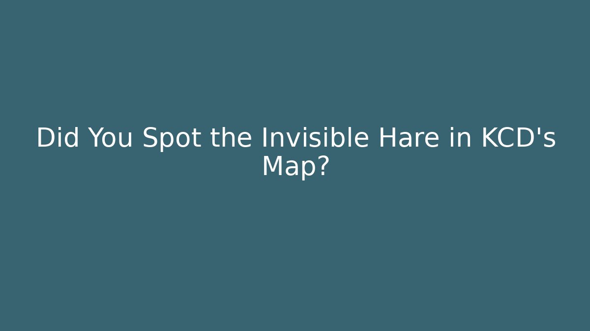 Did You Spot the Invisible Hare in KCD's Map?