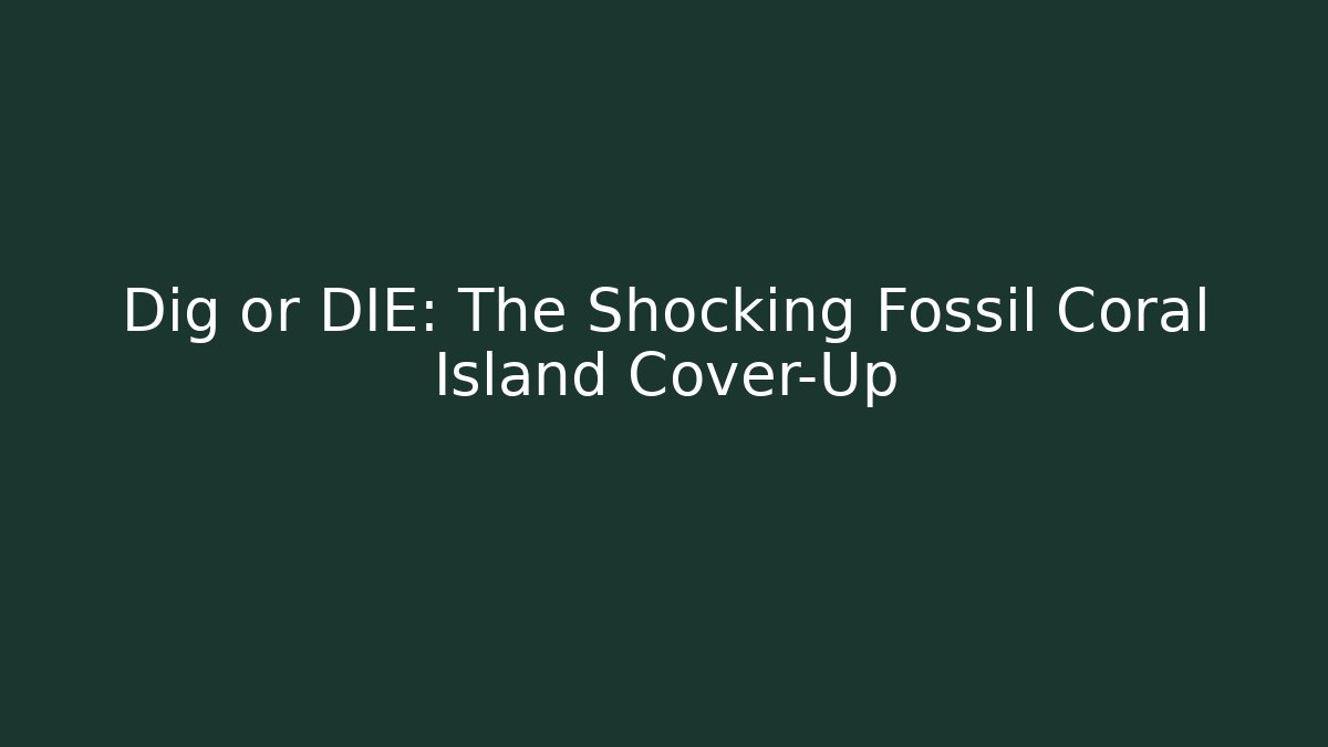 Dig or DIE: The Shocking Fossil Coral Island Cover-Up