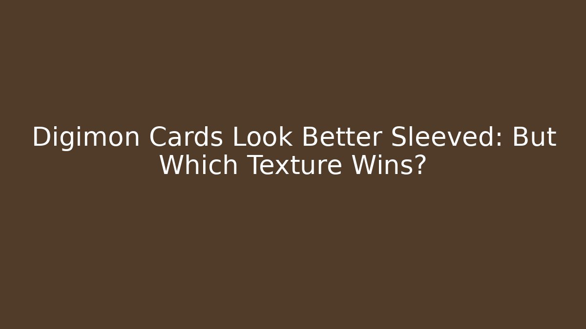 Digimon Cards Look Better Sleeved: But Which Texture Wins?