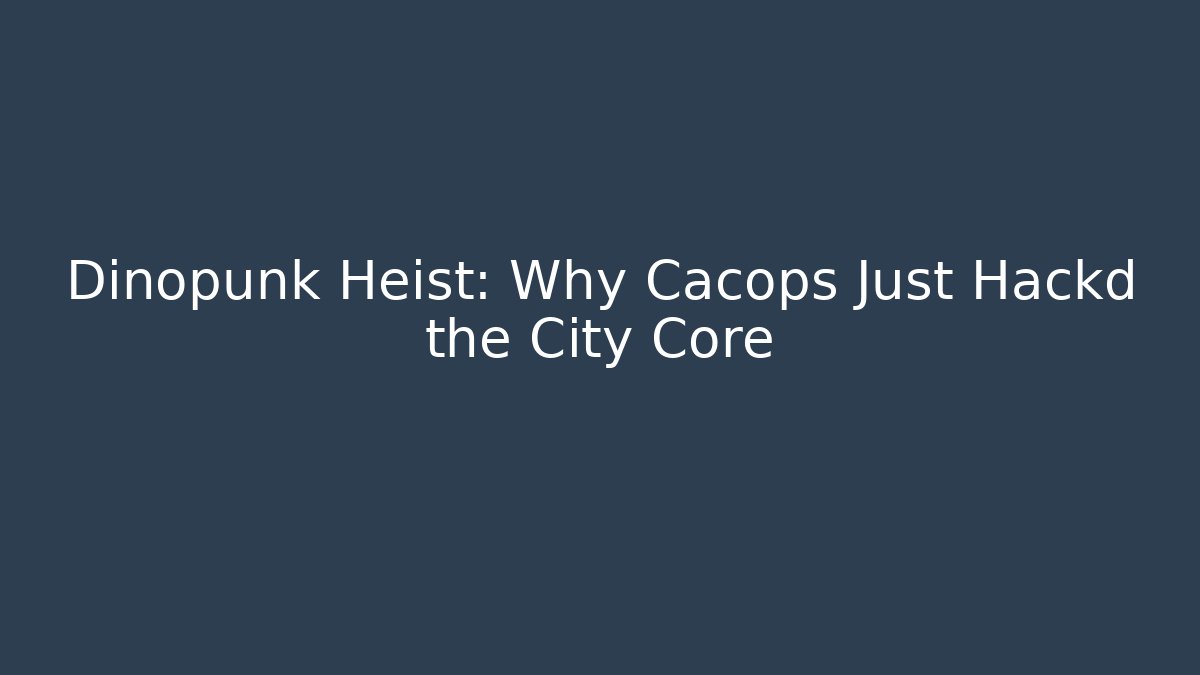 Dinopunk Heist: Why Cacops Just Hackd the City Core