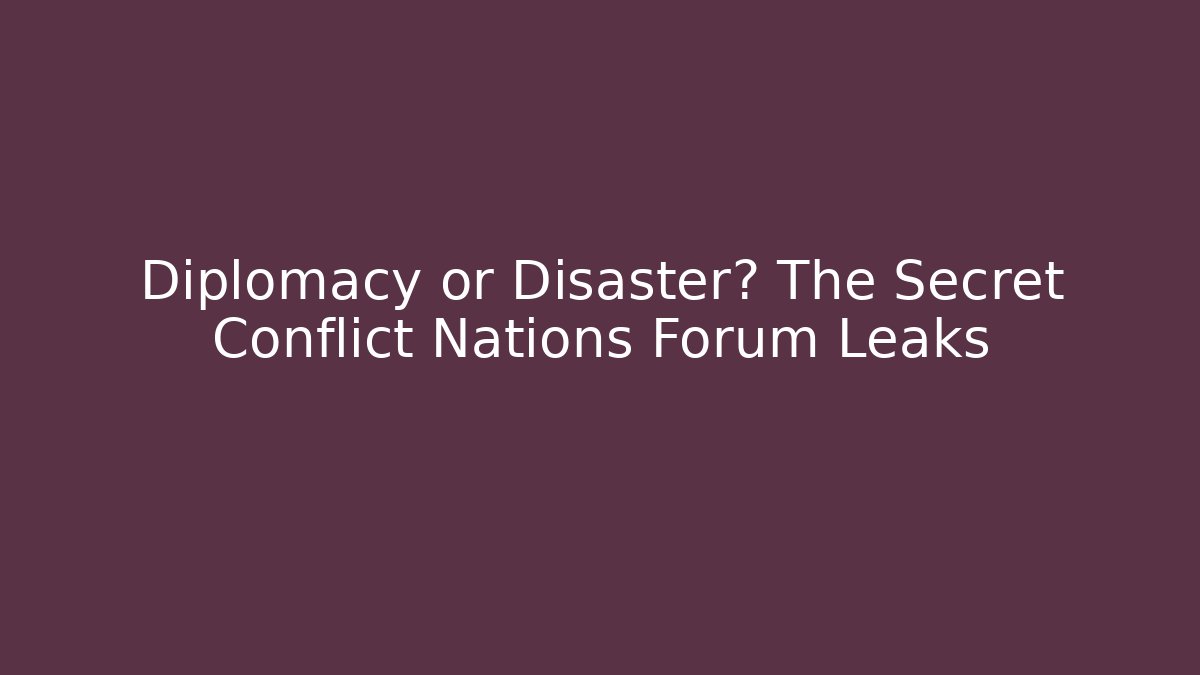 Diplomacy or Disaster? The Secret Conflict Nations Forum Leaks - Critter Realm