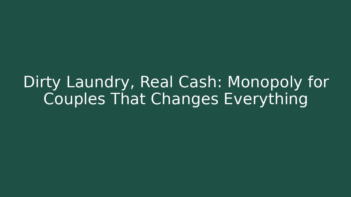 Dirty Laundry, Real Cash: Monopoly for Couples That Changes Everything - Critter Realm