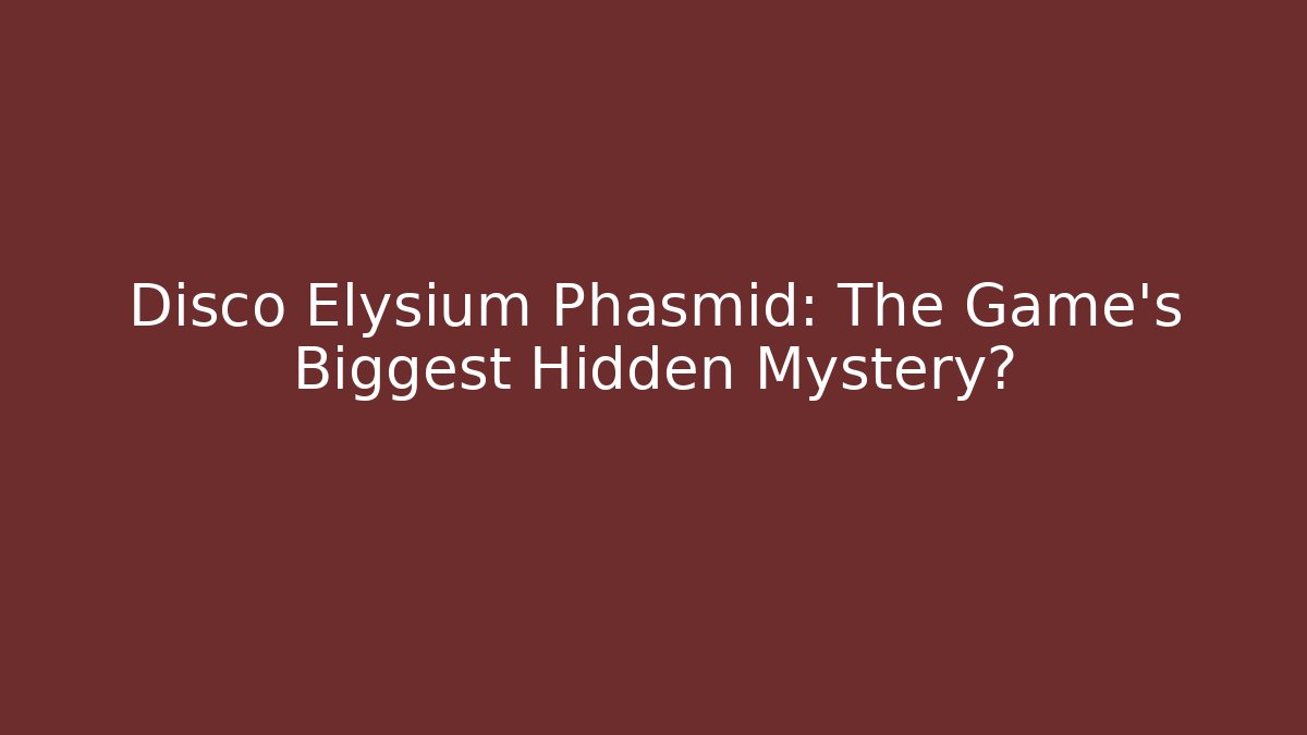 Disco Elysium Phasmid: The Game's Biggest Hidden Mystery? - Critter Realm