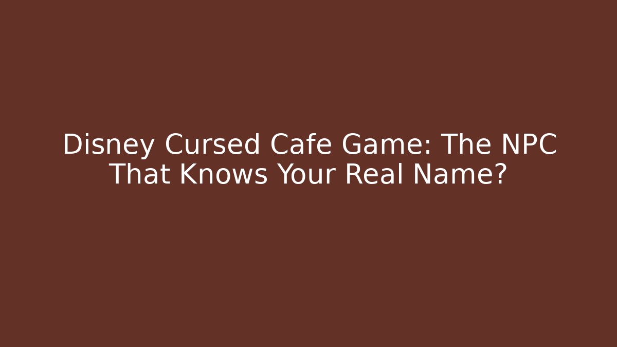 Disney Cursed Cafe Game: The NPC That Knows Your Real Name?