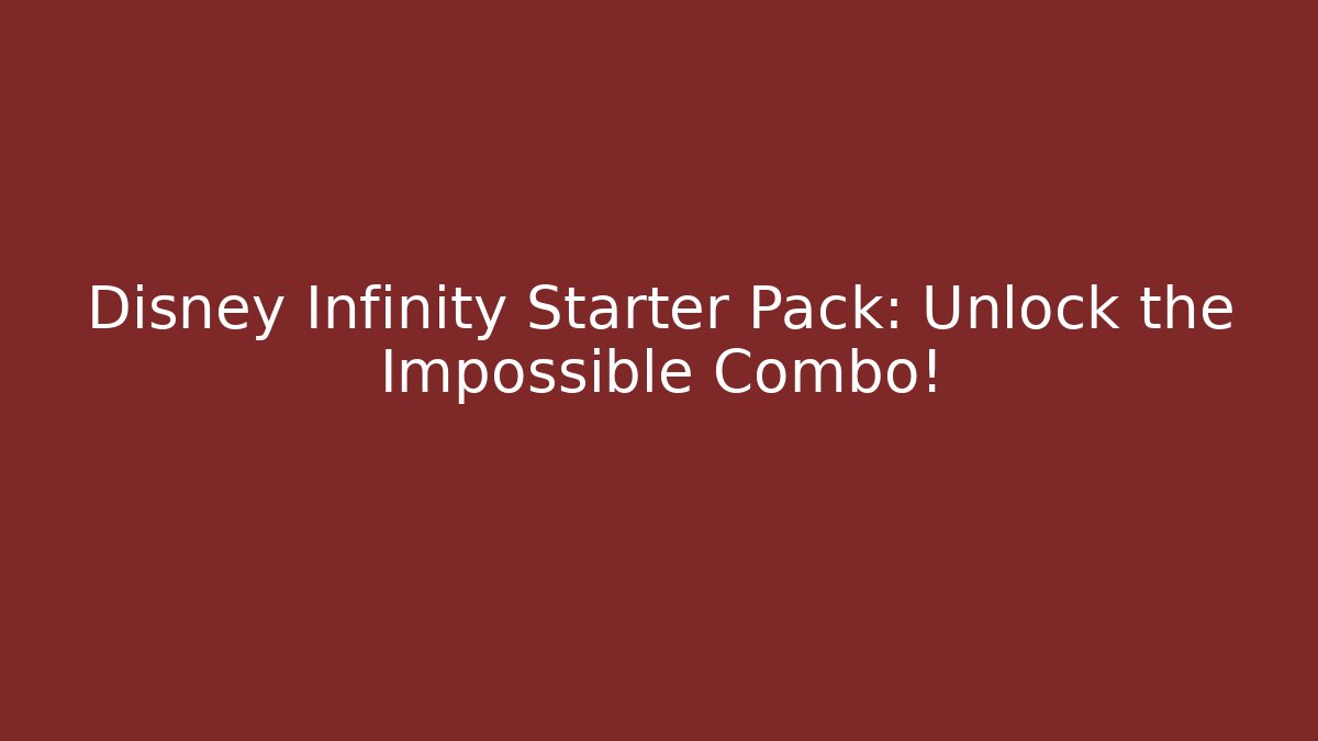 Disney Infinity Starter Pack: Unlock the Impossible Combo! - Critter Realm