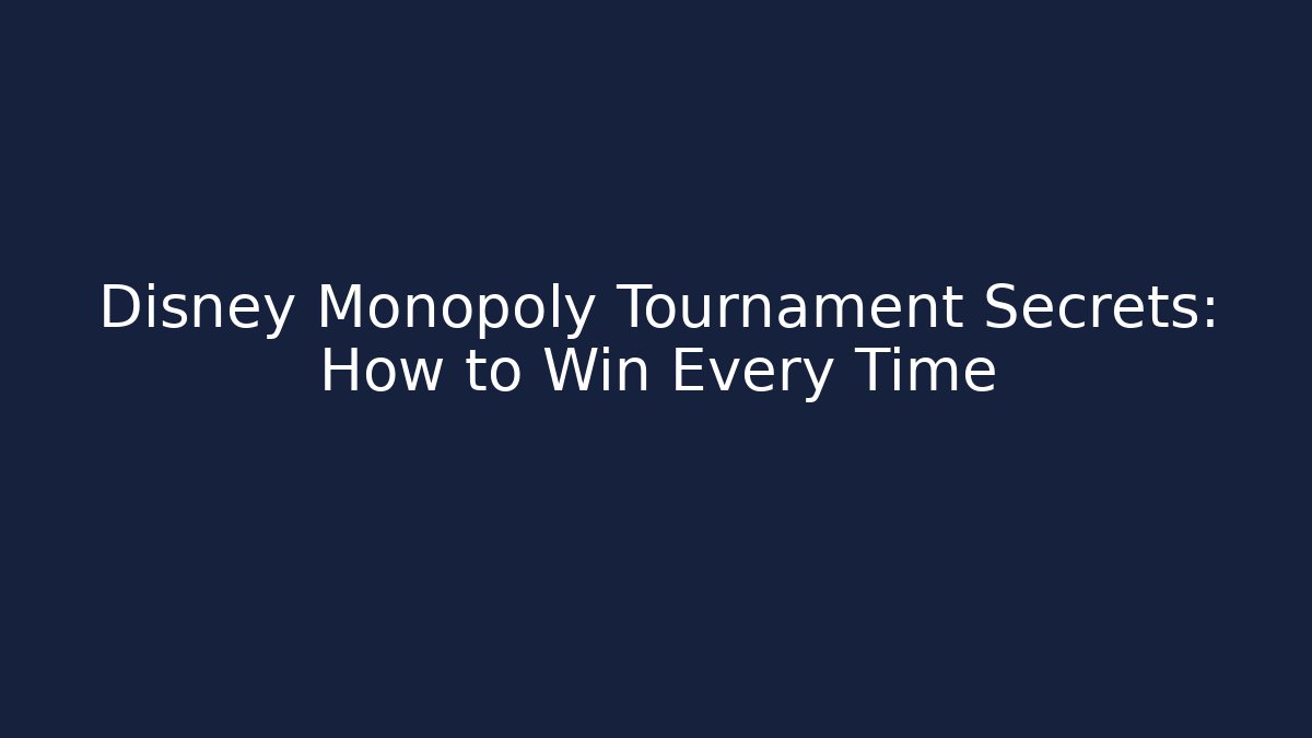 Disney Monopoly Tournament Secrets: How to Win Every Time - Critter Realm