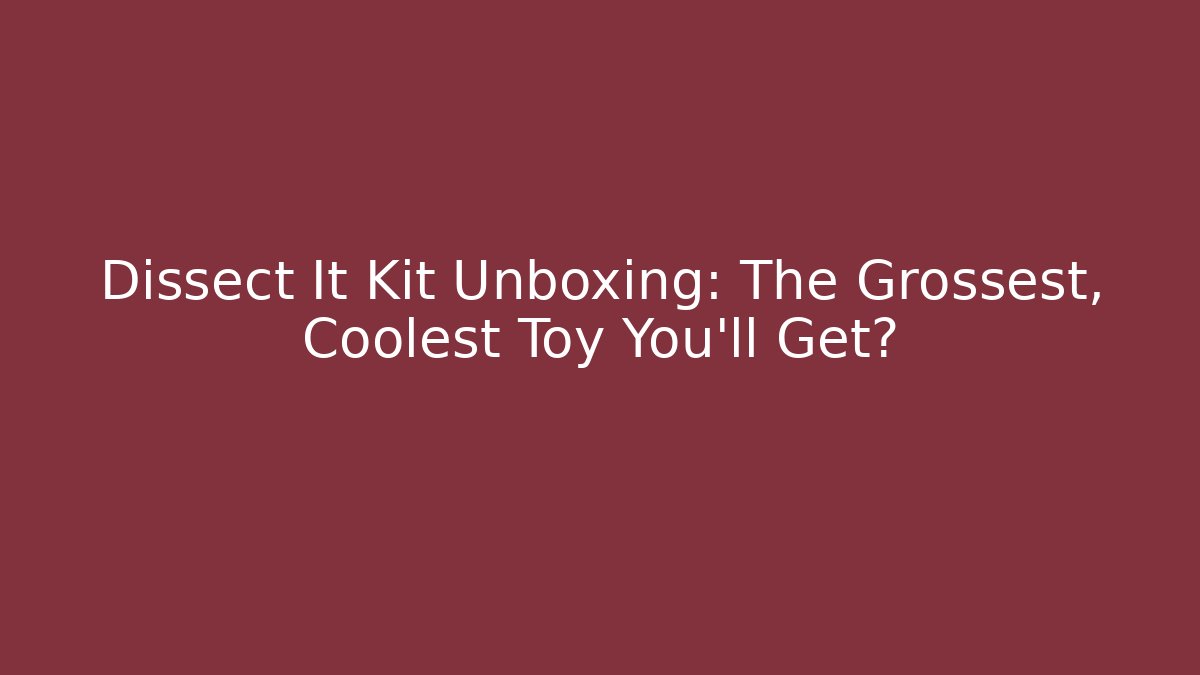 Dissect It Kit Unboxing: The Grossest, Coolest Toy You'll Get?