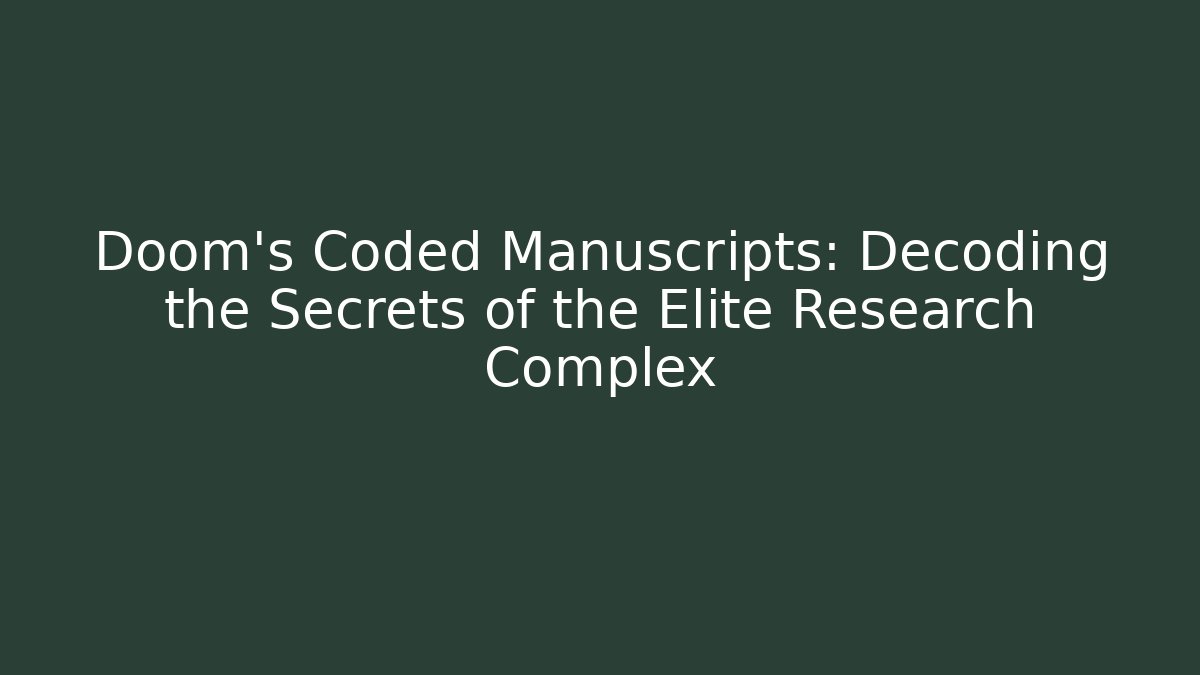Doom's Coded Manuscripts: Decoding the Secrets of the Elite Research Complex