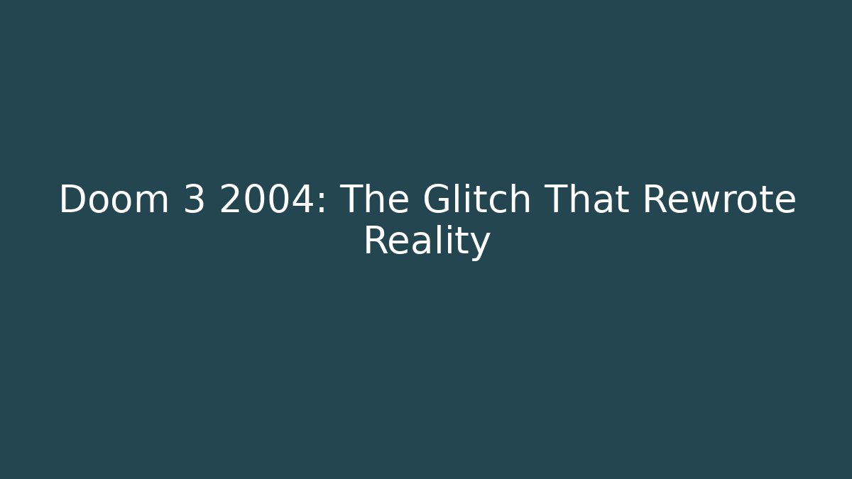 Doom 3 2004: The Glitch That Rewrote Reality