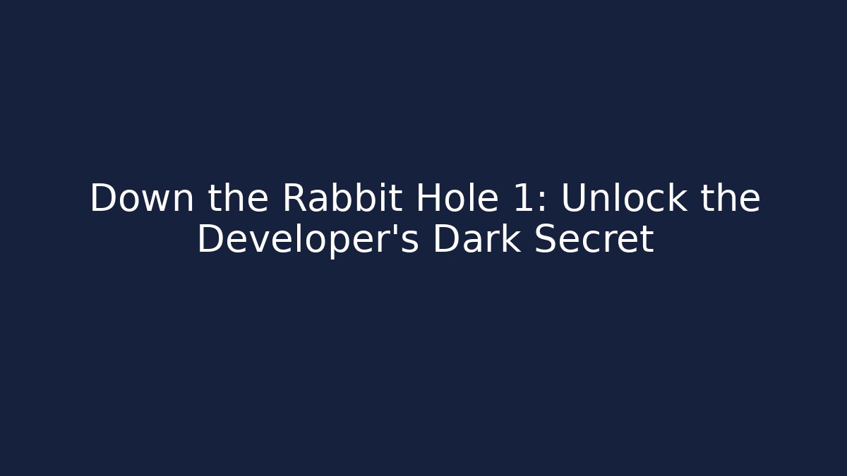 Down the Rabbit Hole 1: Unlock the Developer's Dark Secret