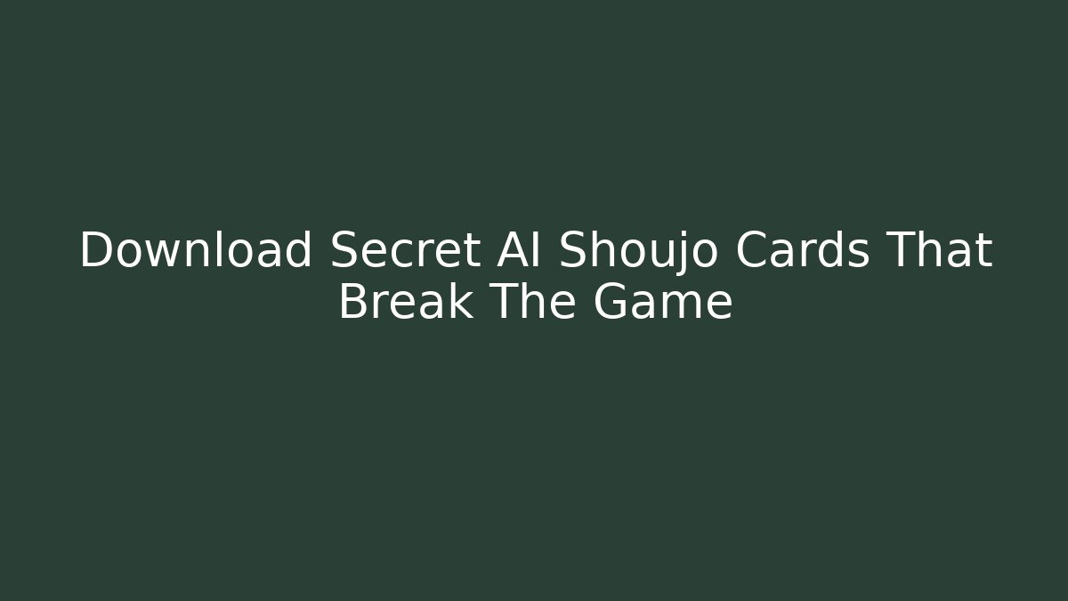 Download Secret AI Shoujo Cards That Break The Game
