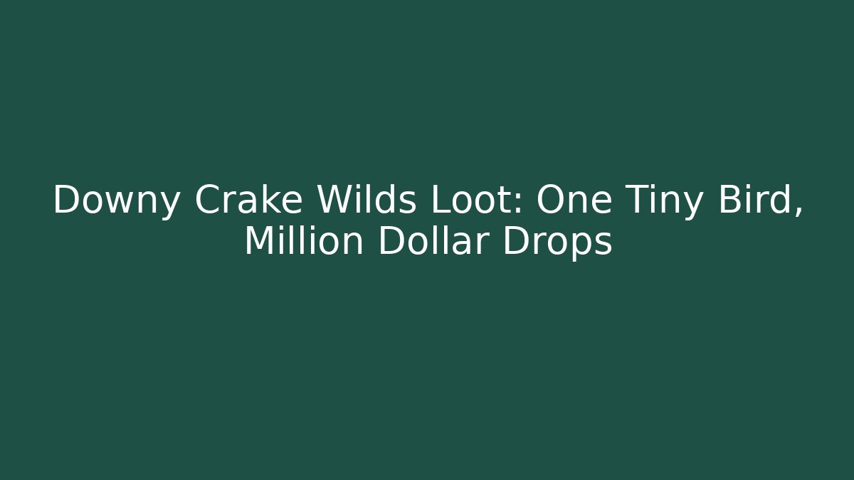 Downy Crake Wilds Loot: One Tiny Bird, Million Dollar Drops