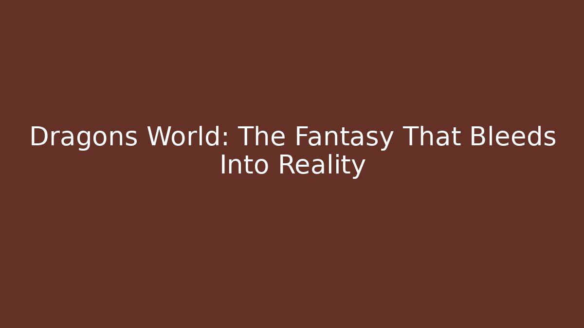 Dragons World: The Fantasy That Bleeds Into Reality