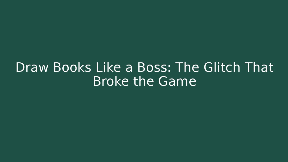 Draw Books Like a Boss: The Glitch That Broke the Game