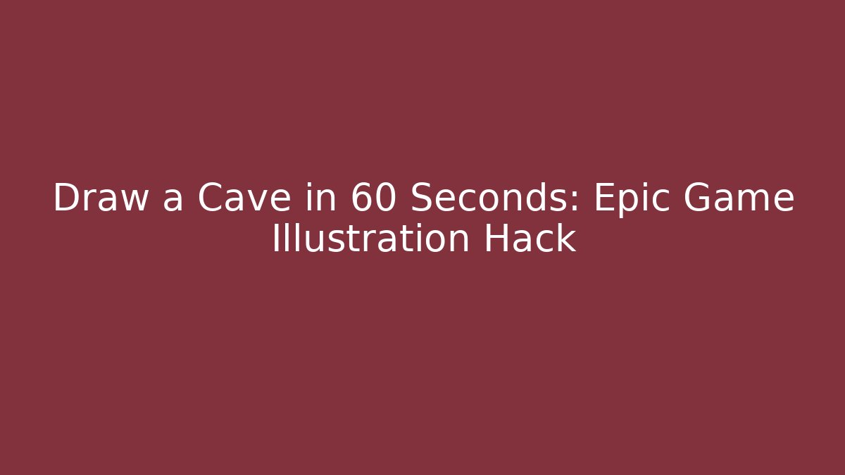 Draw a Cave in 60 Seconds: Epic Game Illustration Hack - Critter Realm