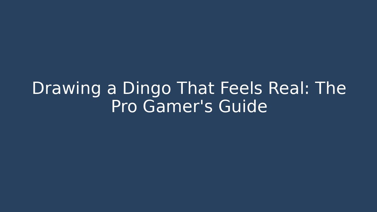 Drawing a Dingo That Feels Real: The Pro Gamer's Guide - Critter Realm