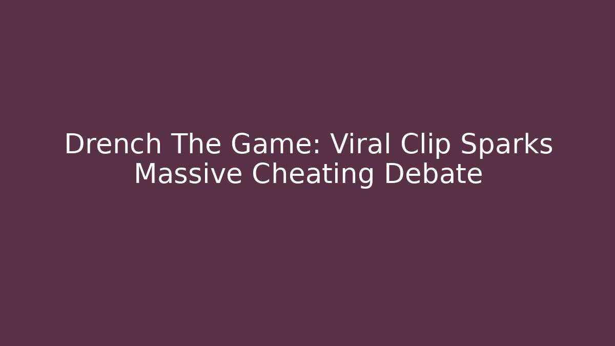 Drench The Game: Viral Clip Sparks Massive Cheating Debate
