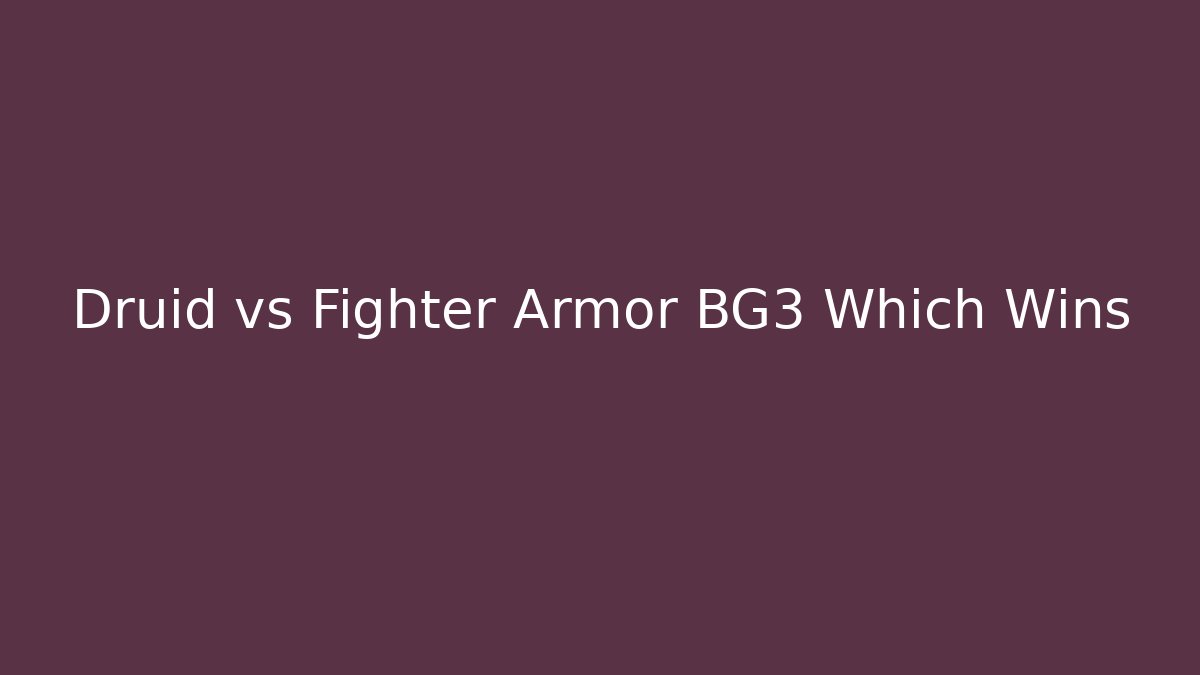 Druid vs Fighter Armor BG3 Which Wins