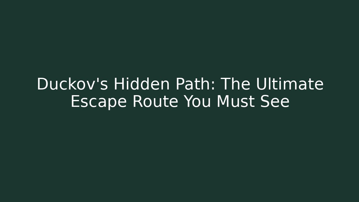 Duckov's Hidden Path: The Ultimate Escape Route You Must See