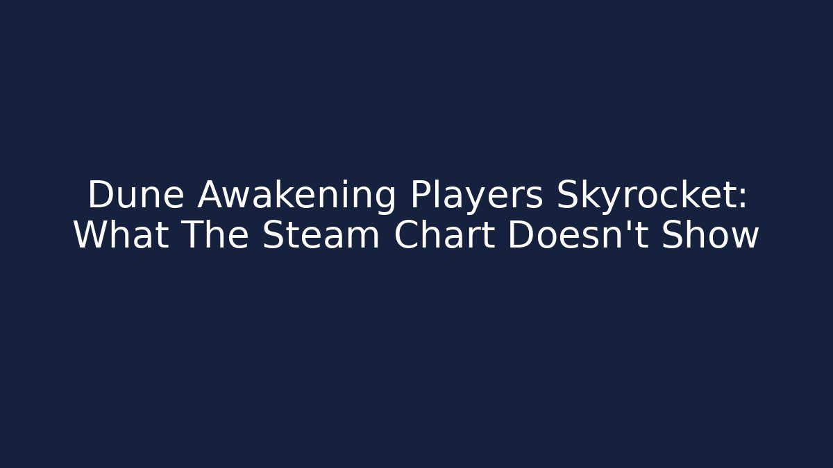 Dune Awakening Players Skyrocket: What The Steam Chart Doesn't Show