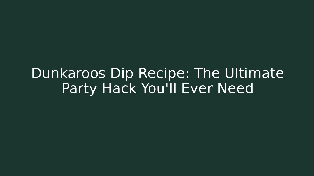 Dunkaroos Dip Recipe: The Ultimate Party Hack You'll Ever Need